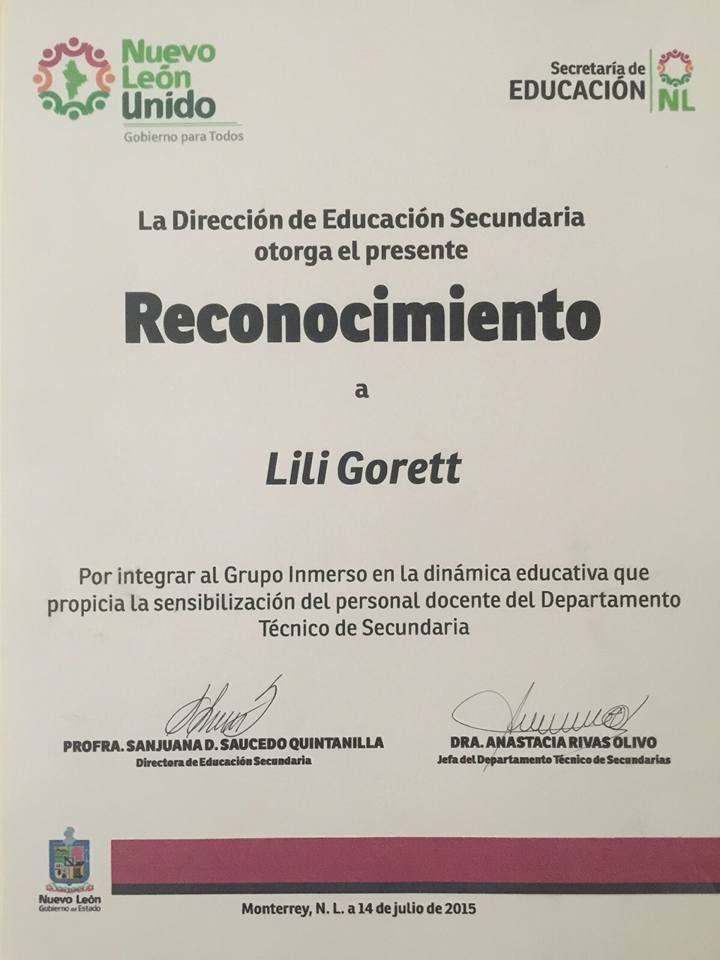 Reconocimiento de la Secretaría de Educación de Nuevo León
